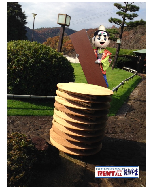 レントオール　テーブル　レンタル　会議用テーブル　丸テーブル　座卓テーブル　ベニヤテーブル　イベント用テーブル　岡山　白丸テーブル　催し物テーブル　岡山のイベント　