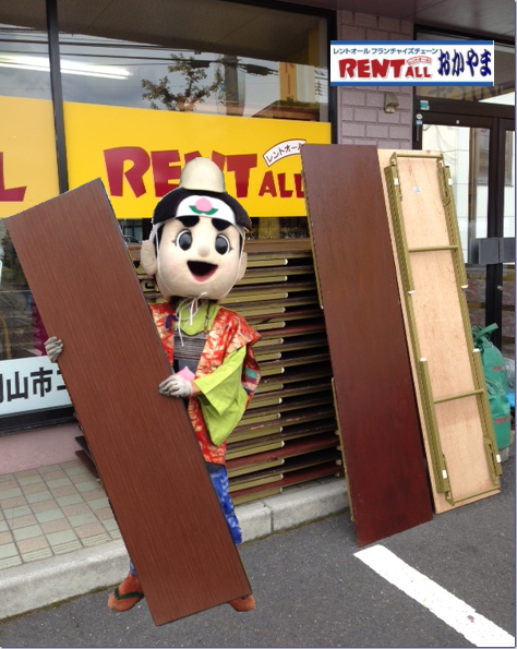 レントオール　テーブル　レンタル　会議用テーブル　丸テーブル　座卓テーブル　ベニヤテーブル　イベント用テーブル　岡山　白丸テーブル　催し物テーブル　岡山のイベント　