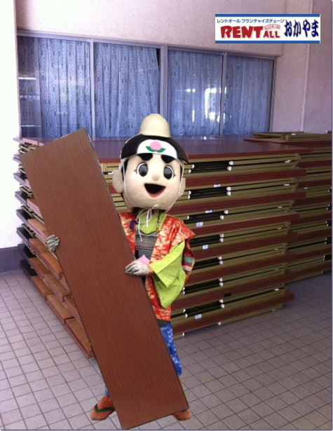 レントオール　テーブル　レンタル　会議用テーブル　丸テーブル　座卓テーブル　ベニヤテーブル　イベント用テーブル　岡山　白丸テーブル　催し物テーブル　岡山のイベント　